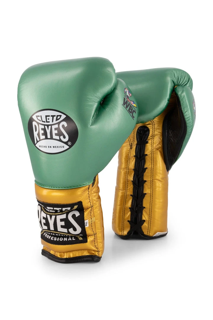 WBC X Cleto Reyes - Gloves With Laces / Green And Gold 4 WBC X Cleto Reyes - Gloves With Laces / Green And Gold
