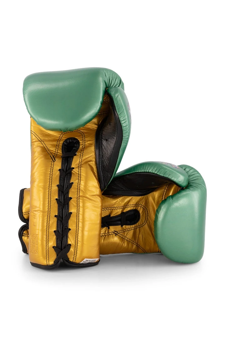 WBC X Cleto Reyes - Gloves With Laces / Green And Gold 2 WBC X Cleto Reyes - Gloves With Laces / Green And Gold
