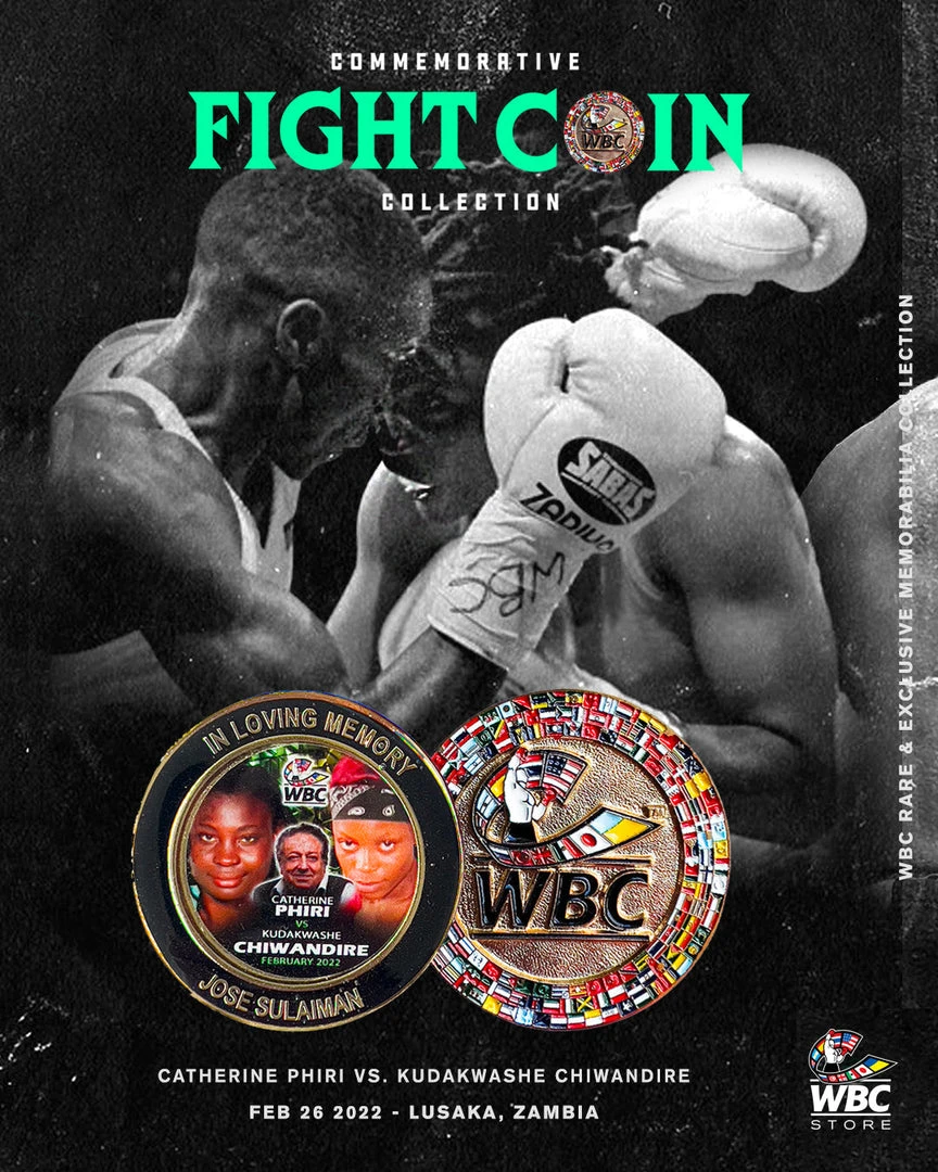 WBC Store WBC- Fight Coin: Catherine Phiri Vs. Kudakwashe Chiwandire WBC Products 1 WBC Store WBC- Fight Coin: Catherine Phiri Vs. Kudakwashe Chiwandire WBC Products