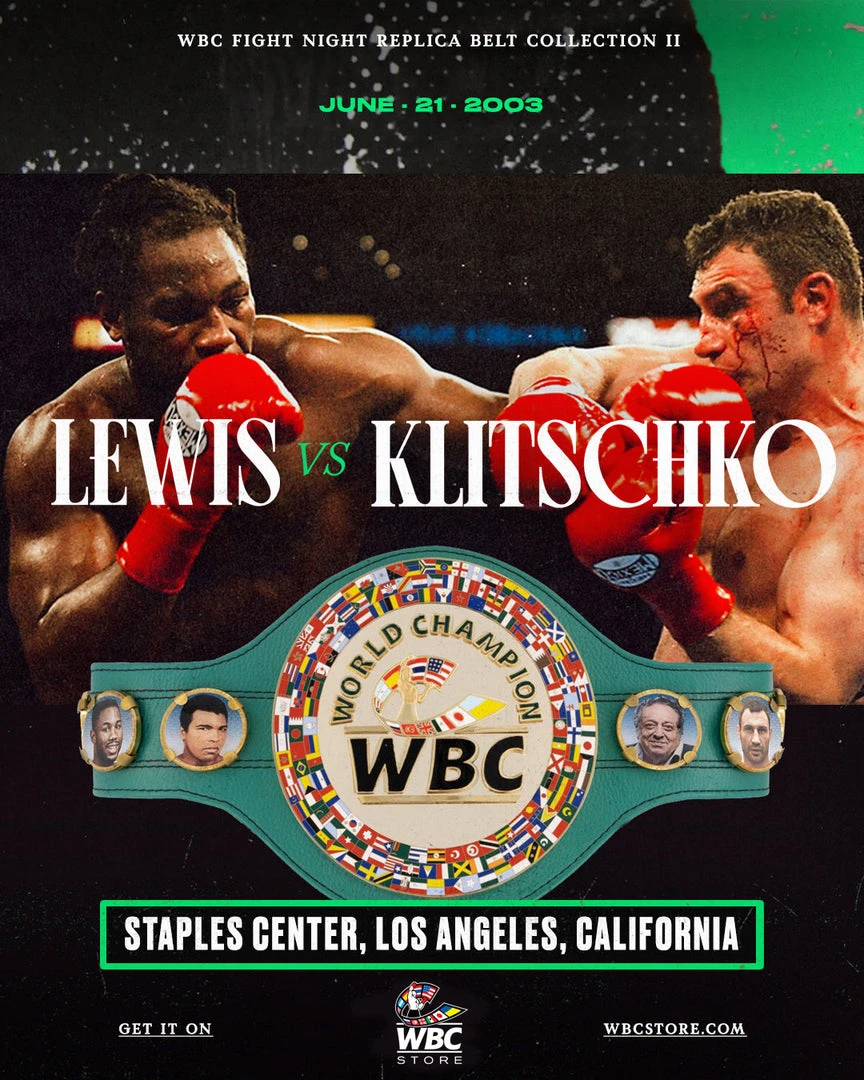 WBC Store WBC - Championship Belt "Historic Fights" Lennox Lewis Vs. Vitali Klitschko 1 WBC Store WBC - Championship Belt "Historic Fights" Lennox Lewis Vs. Vitali Klitschko