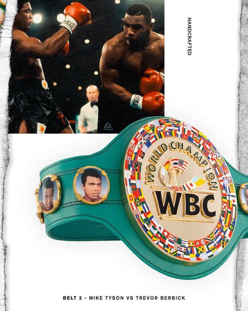 WBC Store WBC - Championship Belt "Historic Fights" Mike Tyson Vs. Trevor Berbick WBC Belts 1 WBC Store WBC - Championship Belt "Historic Fights" Mike Tyson Vs. Trevor Berbick WBC Belts