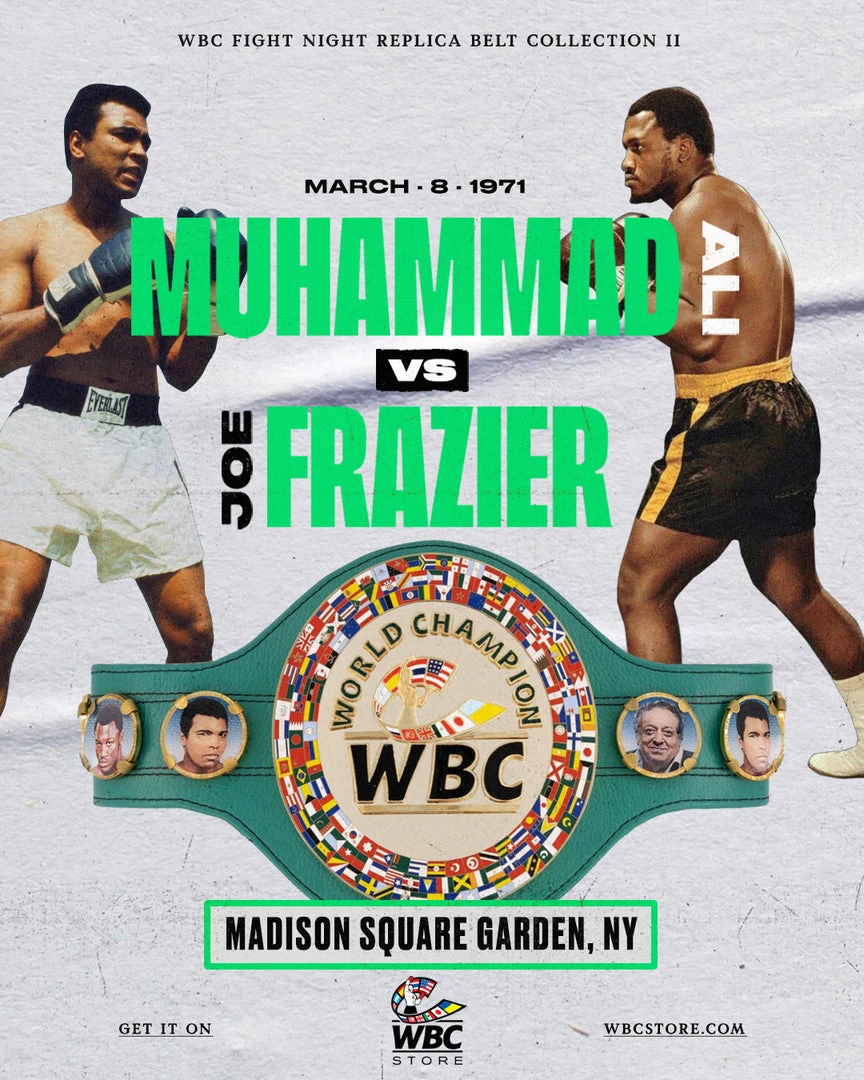 WBC Store WBC Belts WBC - Championship Belt "Historic Fights" Muhammad Ali Vs. Joe Frazier 1 WBC Store WBC Belts WBC - Championship Belt "Historic Fights" Muhammad Ali Vs. Joe Frazier