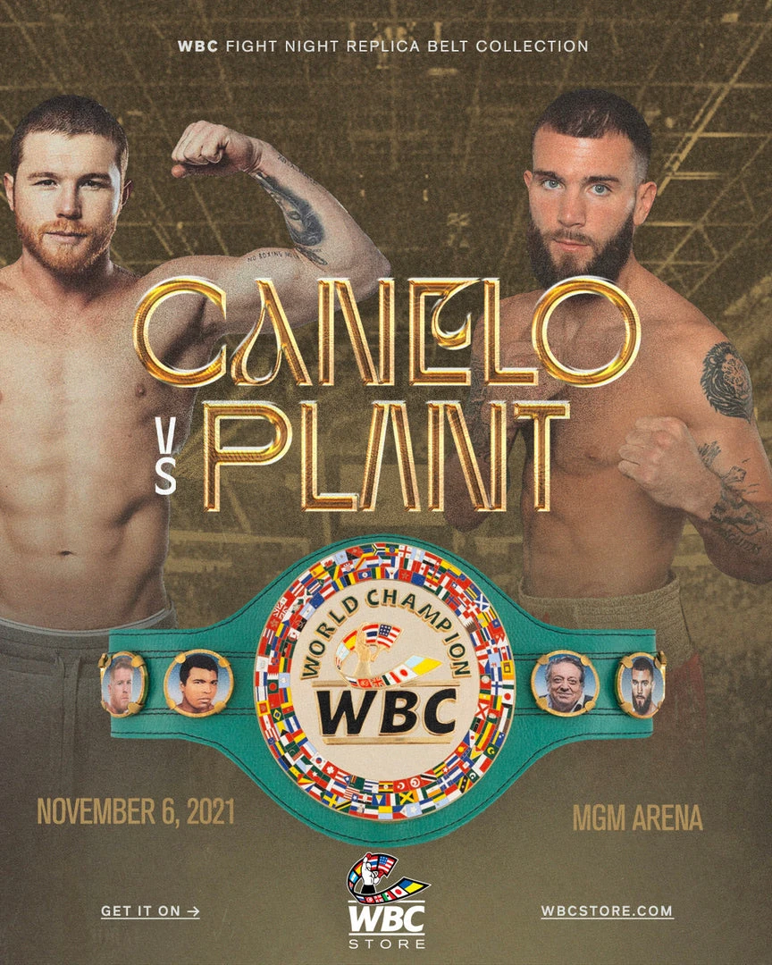 WBC Store WBC - Championship Belt "Historic Fights" Saúl “Canelo” Álvarez Vs. Caleb Plant 1 WBC Store WBC - Championship Belt "Historic Fights" Saúl “Canelo” Álvarez Vs. Caleb Plant
